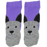 Purple And Grey Dog Ankle Socks