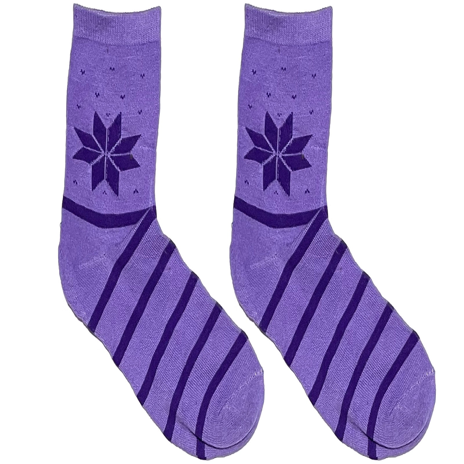 Purple Stripe Pattern Short Crew Socks
