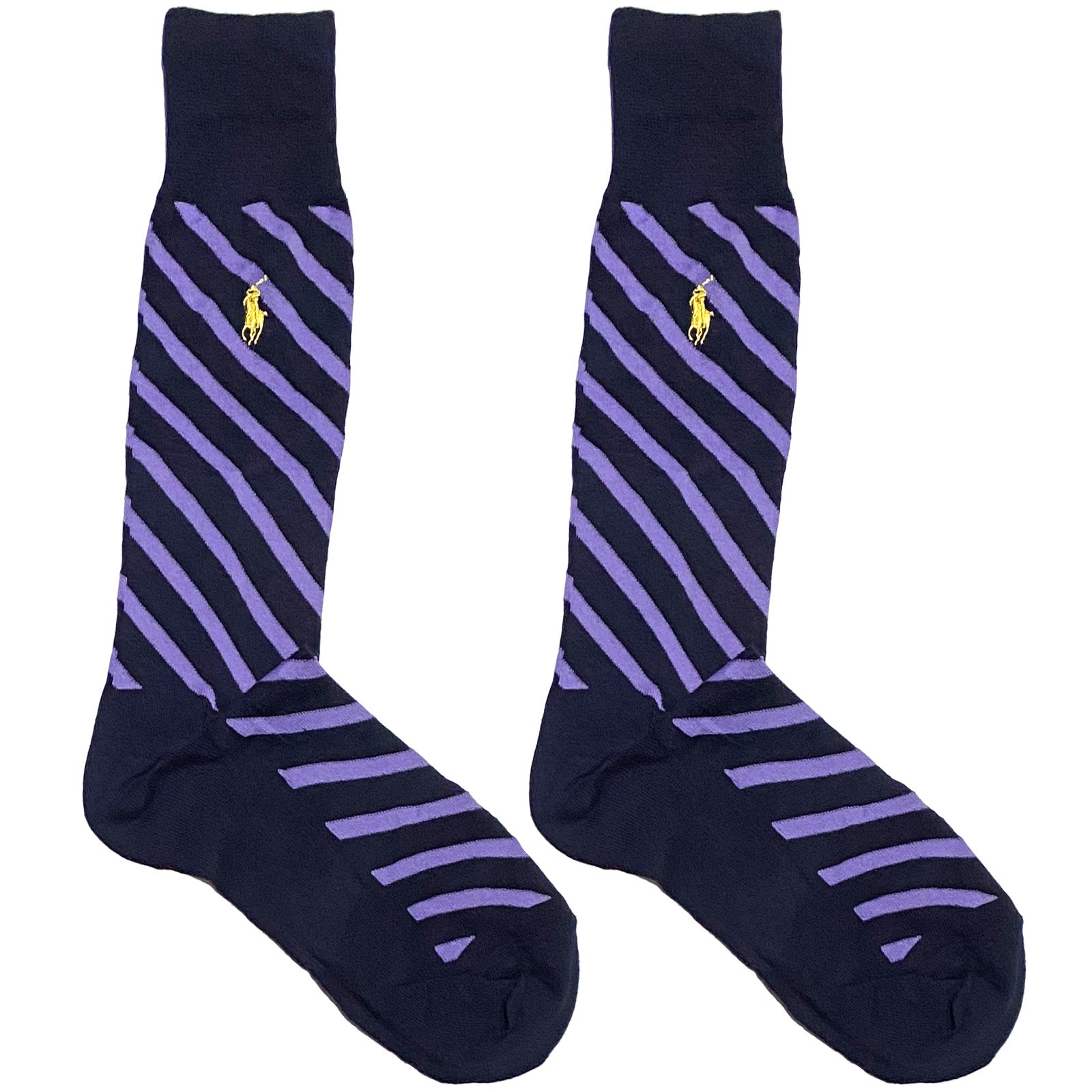 RL Polo Purple Diagonal Stripe Socks