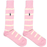 RL Polo Pink And White Stripe Socks