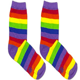 Rainbow Color Stripes Short Crew Socks