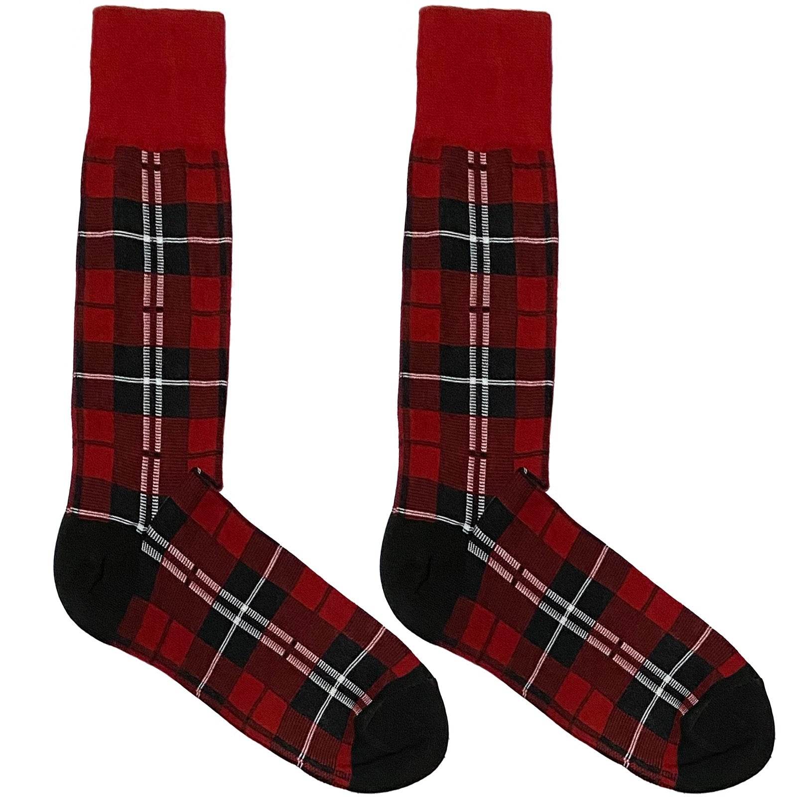 Red And Black Chequered Socks