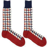 Red And Blue Chequered Socks