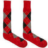 Red And Grey Diamond Socks