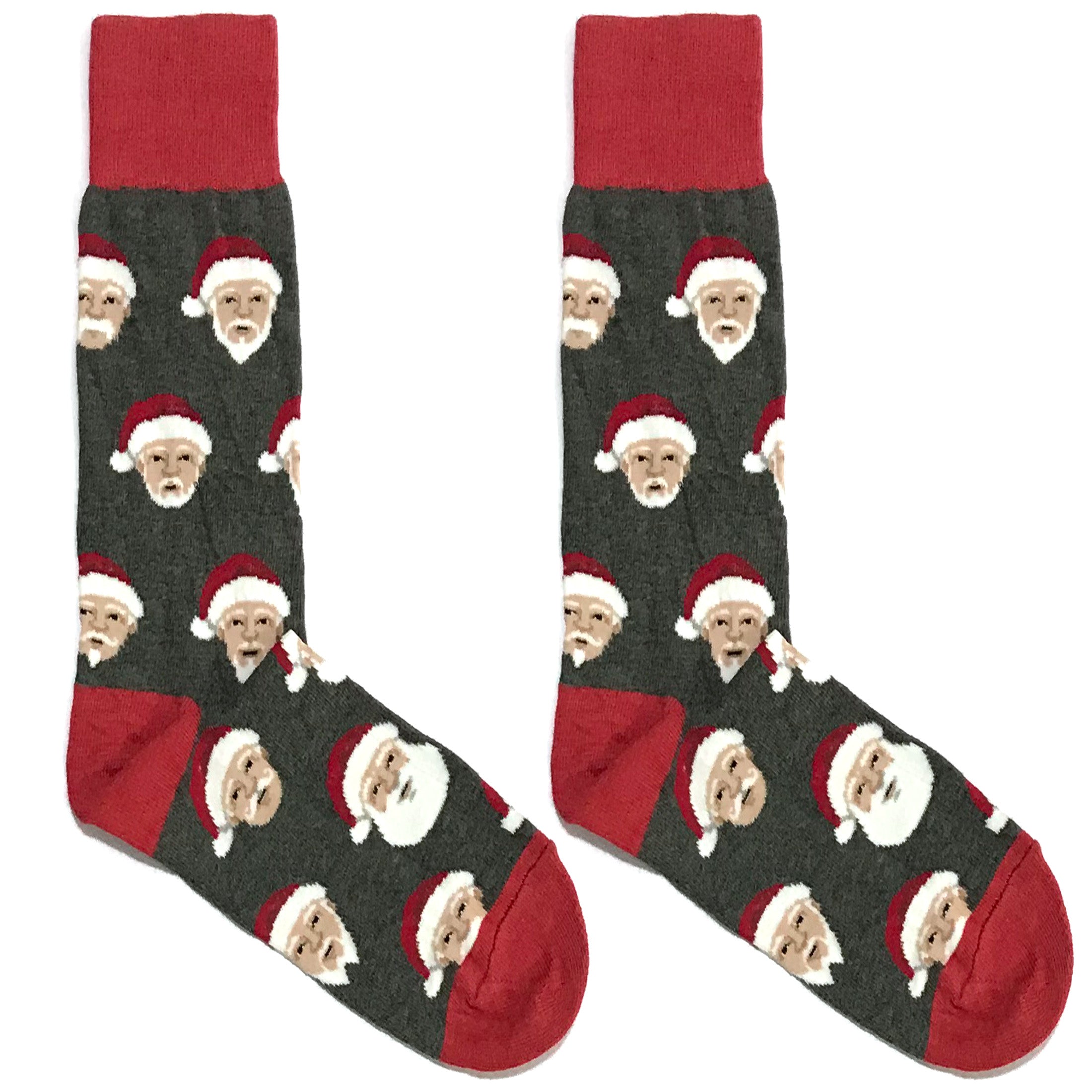 Red And Grey Santa Socks