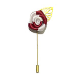 Red And White Flower Stem Lapel Pin