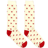 Red And White Ribbon Socks