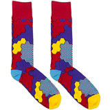 Red And Yellow Puzzle Socks