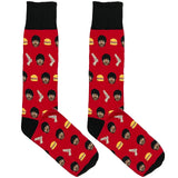 Red Burger Burglar Socks