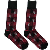 Red Chequered Deer Socks