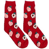 Red Peach Short Crew Socks