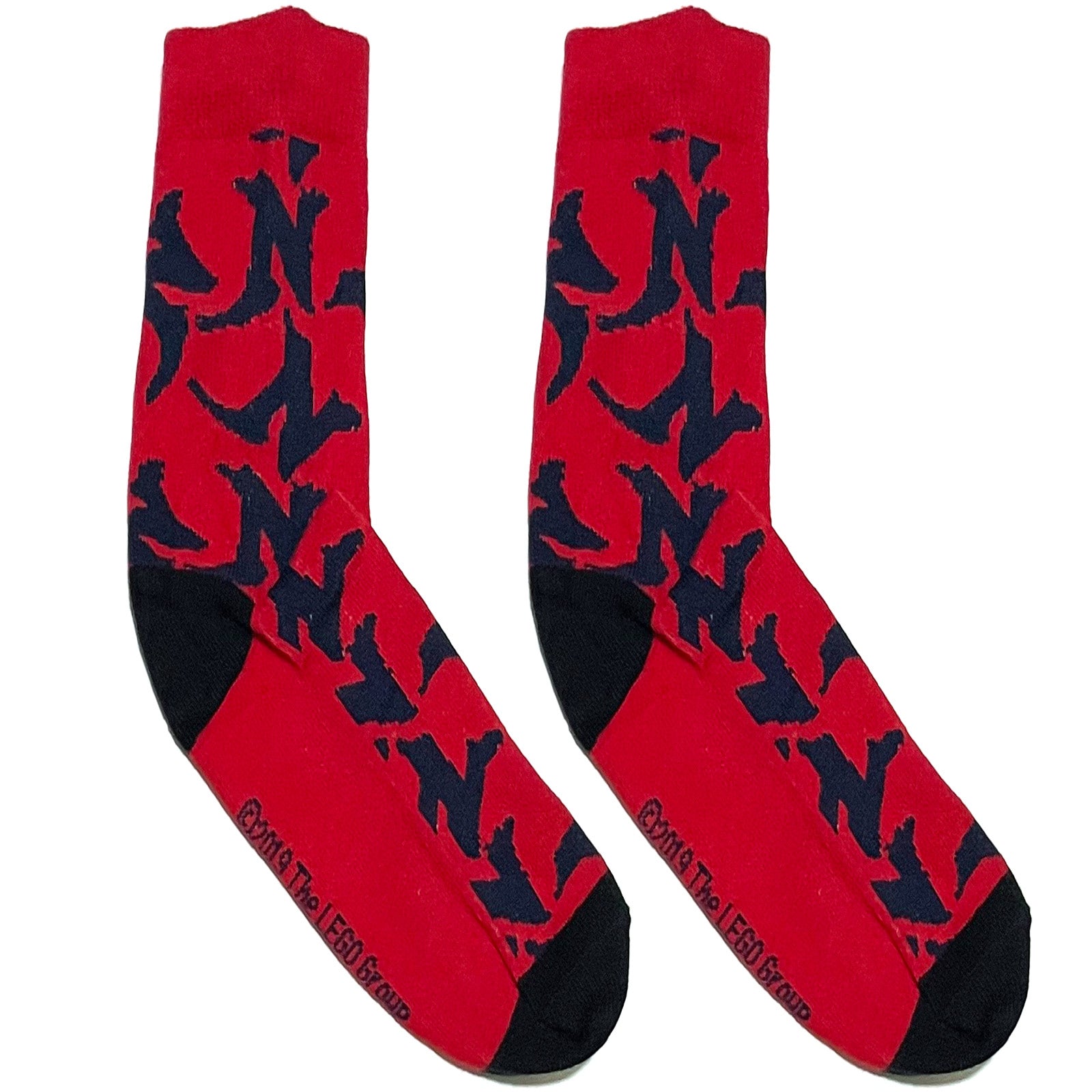Red And Blue Abstract Short Crew Socks
