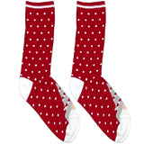 Red And White Dotted Short Crew Socks
