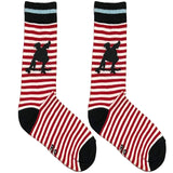 Red And White Skating Stripe Short Crew Socks