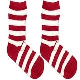 Red And White Stripe Short Crew Socks