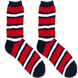 Red And White Stripes Short Crew Socks