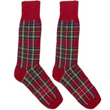 Red And Yellow Chequered Stripes Socks
