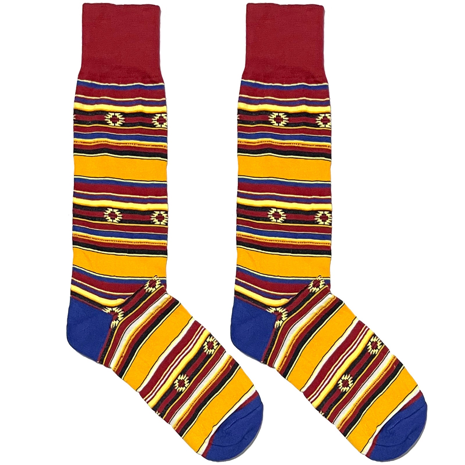Red And Yellow Stripes Pattern Socks