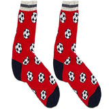 Red Football Short Crew Socks