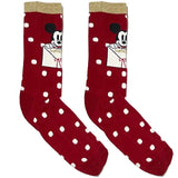 Red Mickey Mouse Polka Short Crew Socks