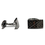 Rose Gold And Black Shiny Design Cuff Link