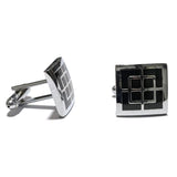 Silver And Black Multiple Squares Cuff Link