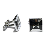 Silver And Black Triangles Cuff Link