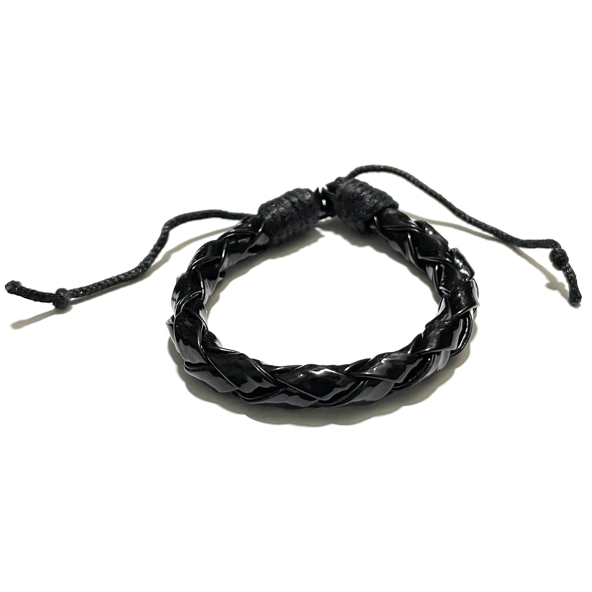 Solid Black Braided Loop Bracelet