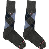 TH Grey And Blue Diamond Socks