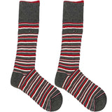 TH Grey And Red Stripes Socks