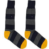 TH Grey And Yellow Stripe Socks