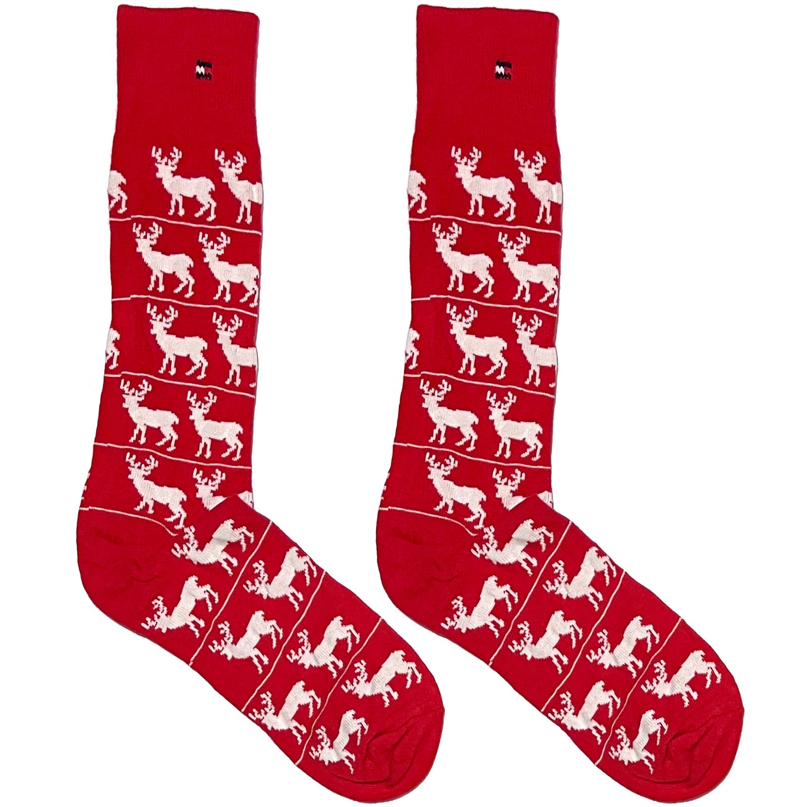 TH Red And White Snow Deer Socks