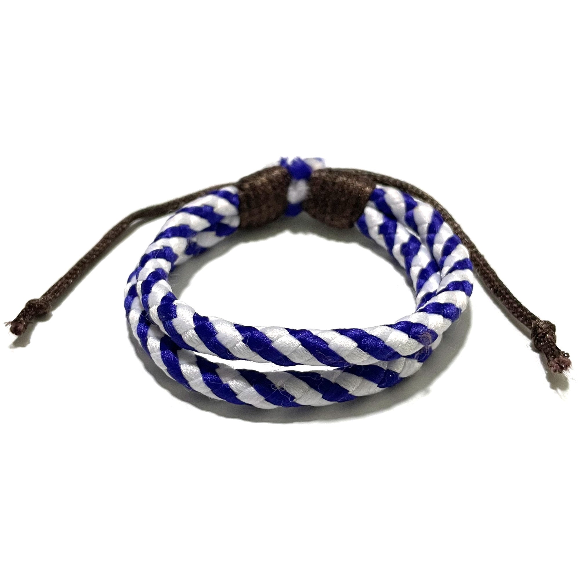 White And Blue Double Layer Woven Bracelet