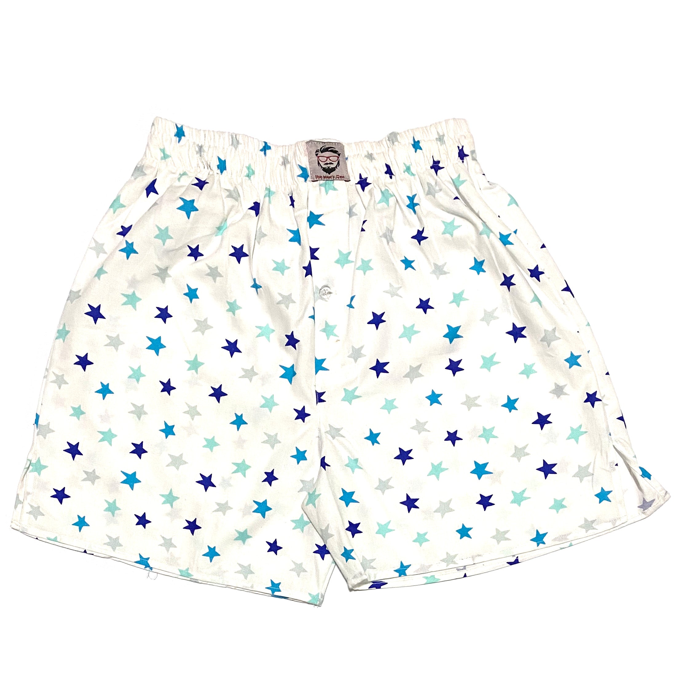 White Colorful Star Cotton Boxers