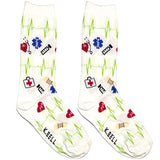 White Medical Short Crew Socks