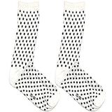 White And Black Polka Short Crew Socks