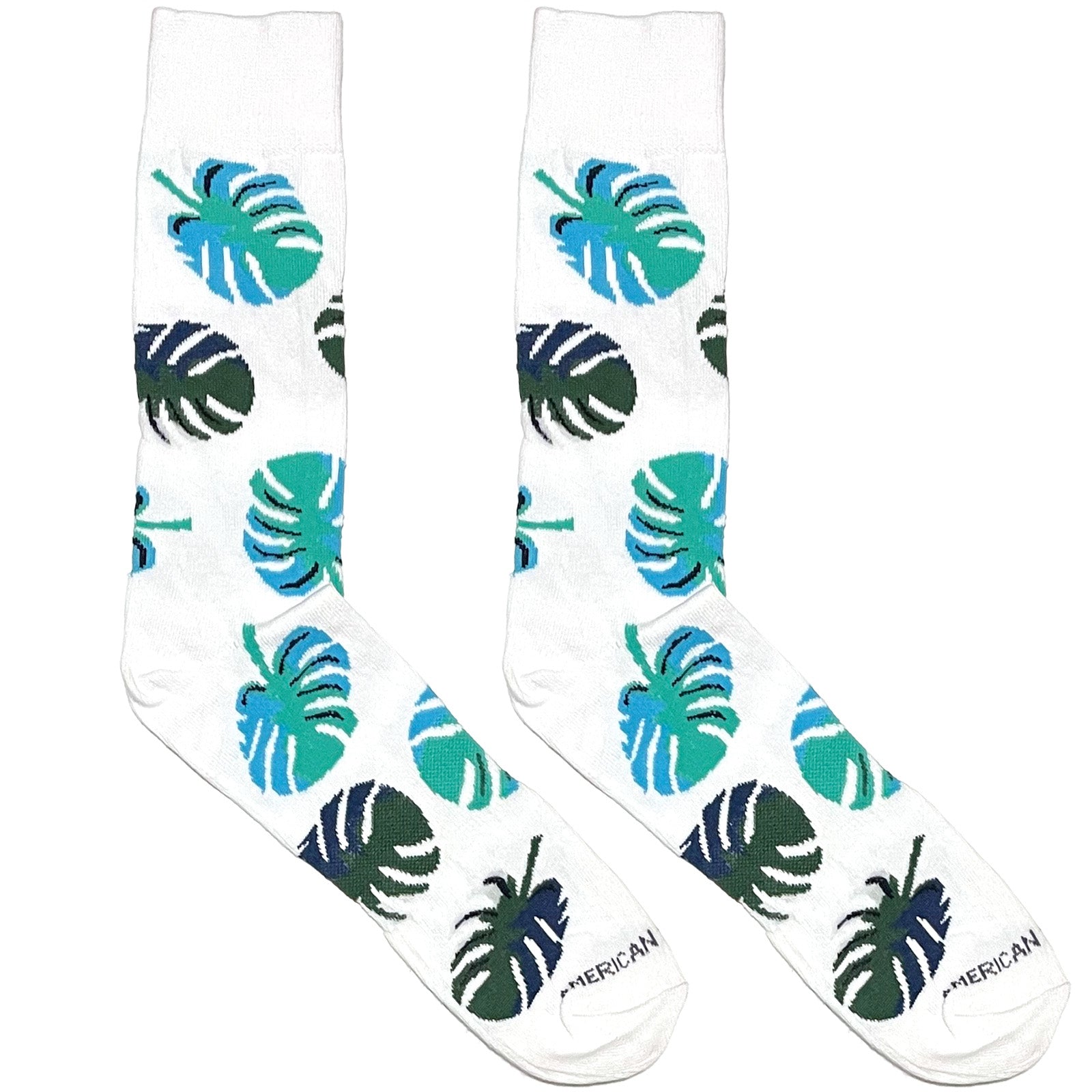 White And Blue Leaf Socks