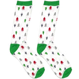 White And Green Tree Short Crew Socks