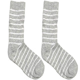 White And Grey Stripes Short Crew Socks