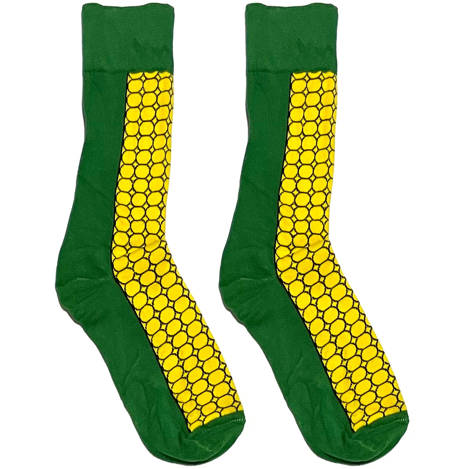 Yellow And Green Pattern Short Crew Socks