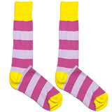 Yellow And Purple Stripe Socks