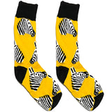 Yellow Zebra Short Crew Socks