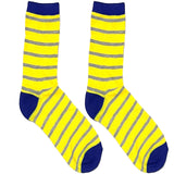 Yellow And Blue Stripe Short Crew Socks