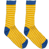 Yellow And Blue Stripes Short Crew Socks