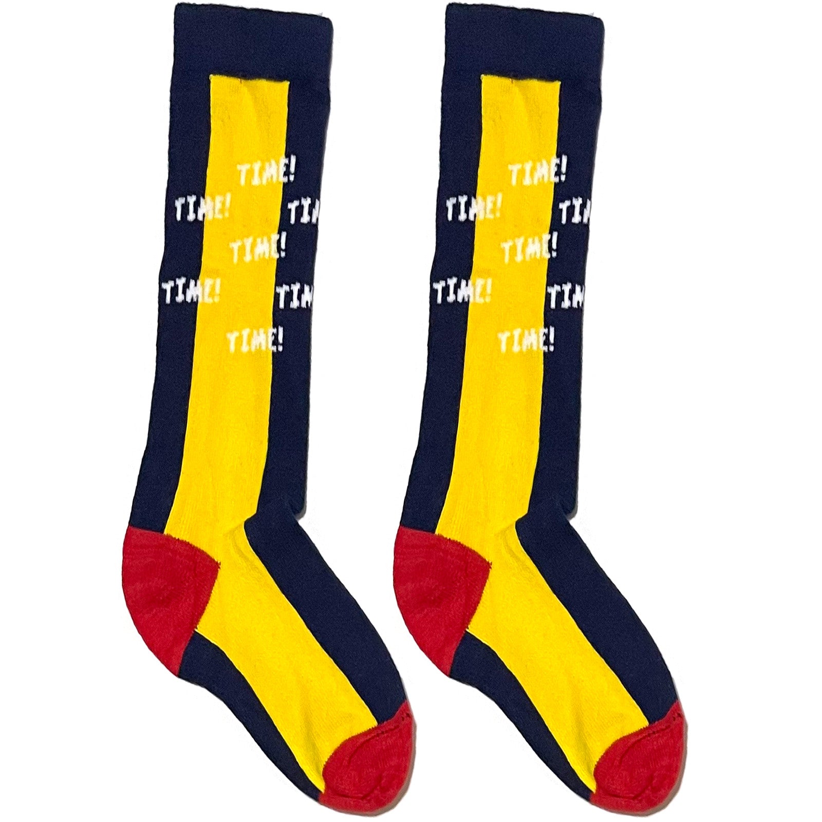Yellow And Blue Time Stripe Short Crew Socks