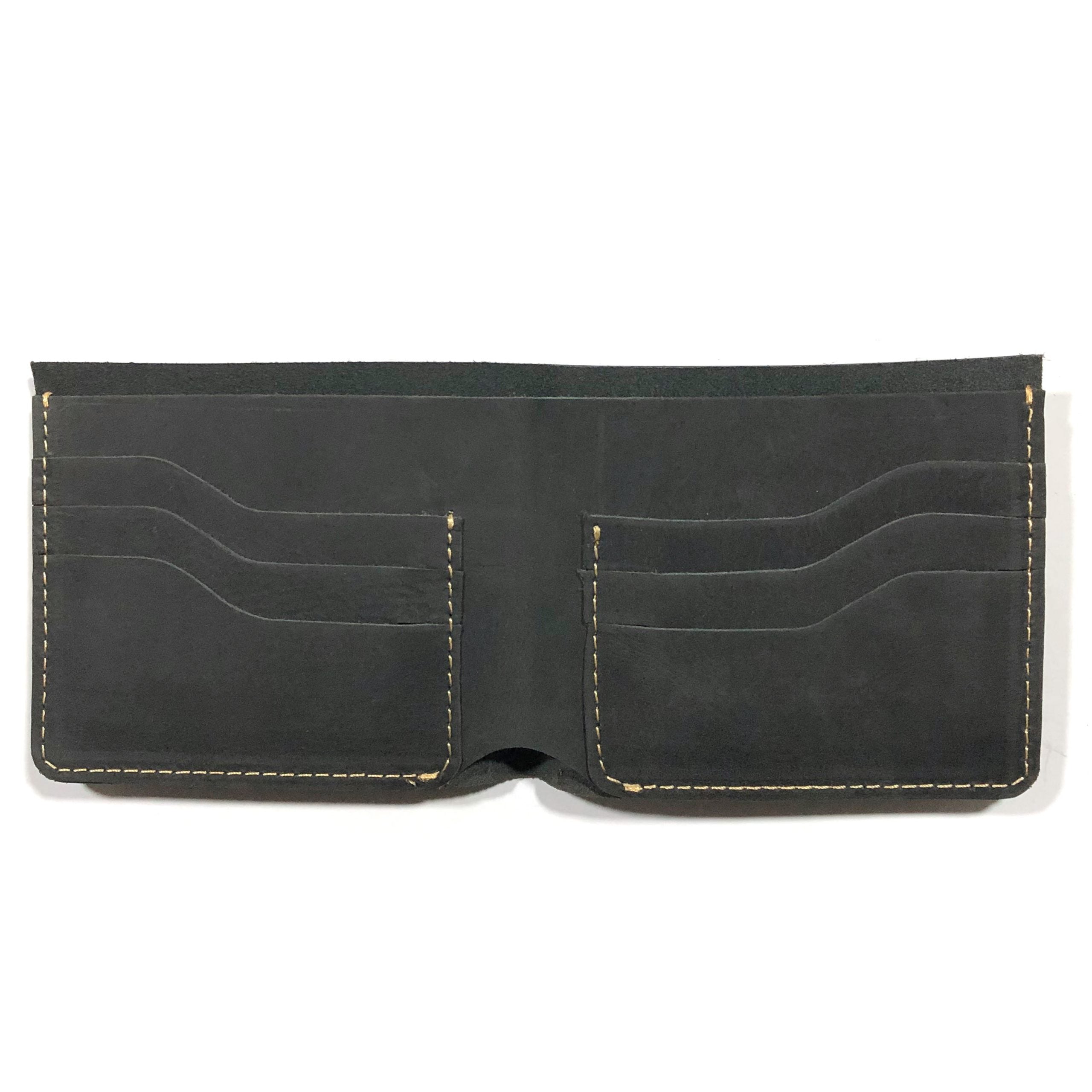 Black Crazy Horse Pure Cow Leather Wallet