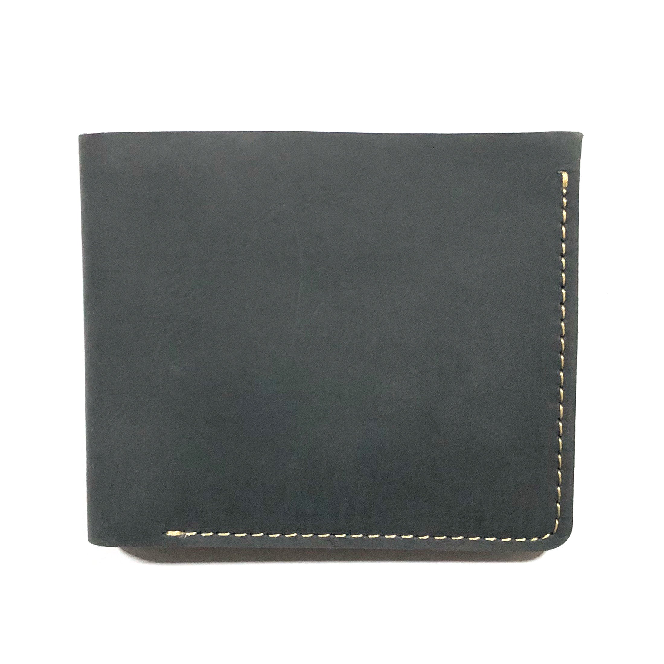 Black Crazy Horse Pure Cow Leather Wallet
