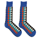 Blue And Orange Pattern Socks