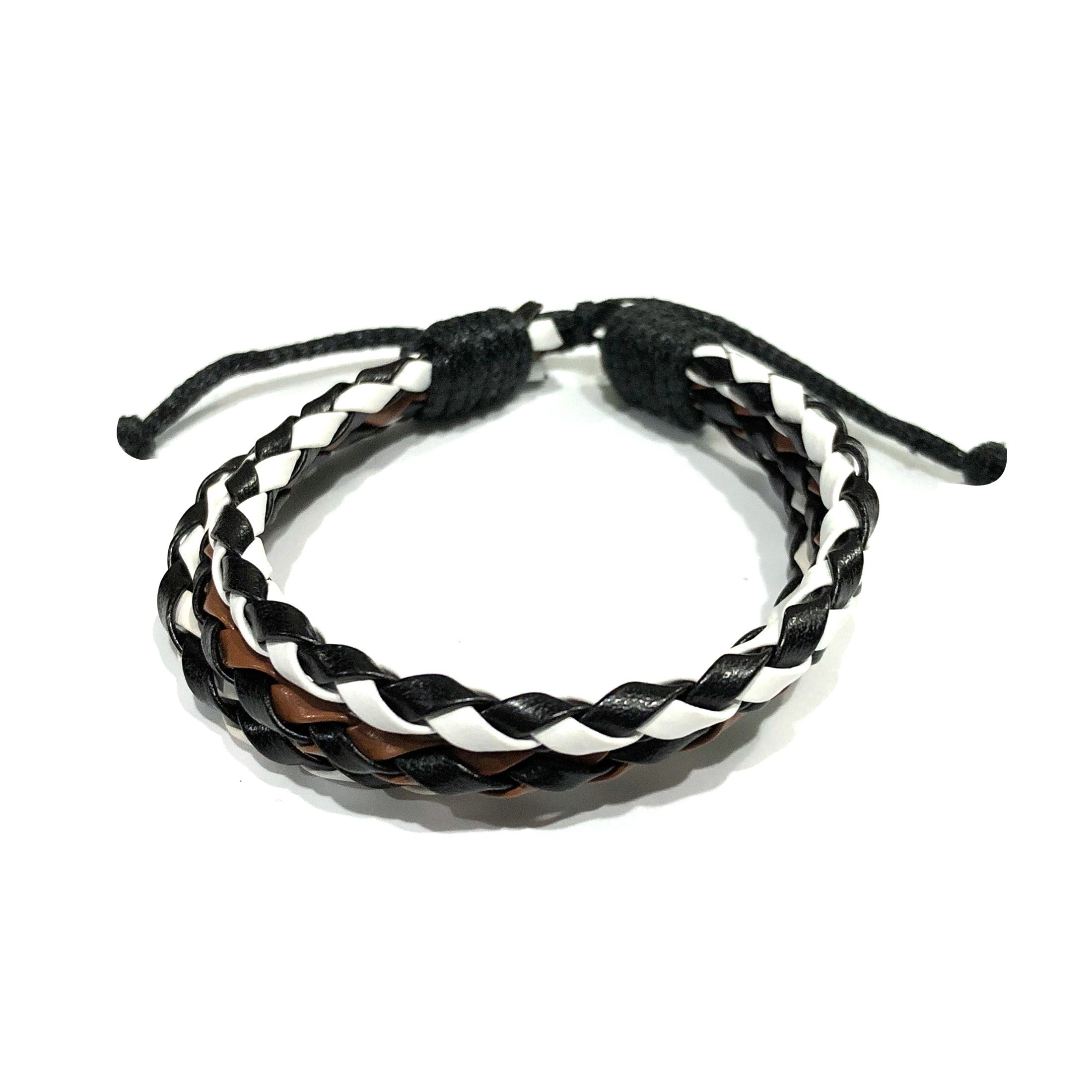 Brown and White Triple Layer Bracelet