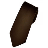 Solid Brown Polyester Tie
